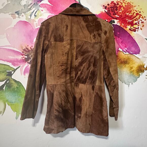 Juan Sebastian Vintage Leather Suede Jacket Blazer Coat Womans Patch Work 11/12 - Picture 6 of 6
